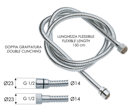 Шланг для душа 150 см Remer 333CNES150