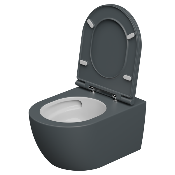 Чаша подвесного унитаза биколор со смывом Eco Clean (торнадо) GSG Ceramic Design Like LKWCSOECBI000/028, White/Ebano Matt