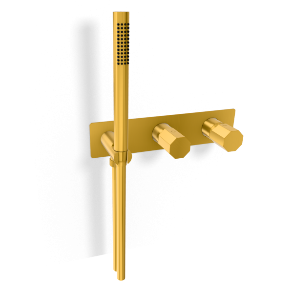 Смеситель для душа Remer Ottagono ON97D3WBBG, золото брашированное