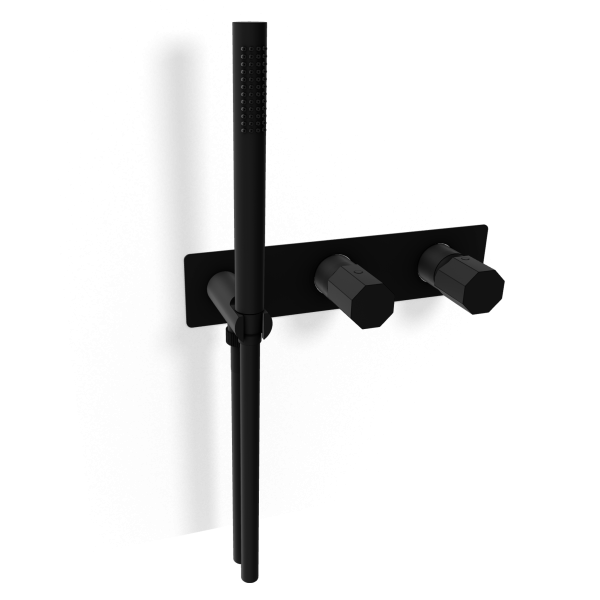 Смеситель для душа Remer Ottagono ON97D2WBNO, черный матовый