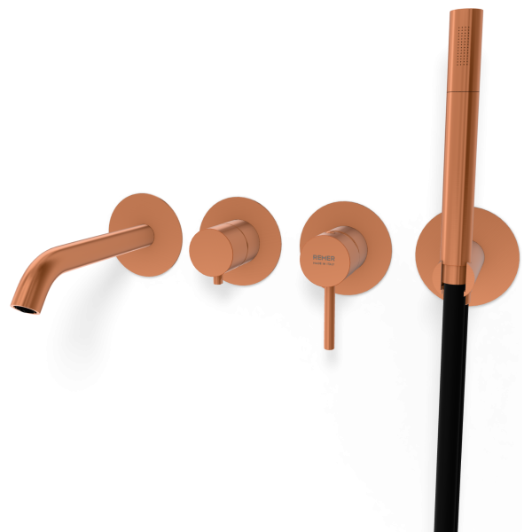 Смеситель для ванны Remer X Style X53D2PWBRP, медь брашированная