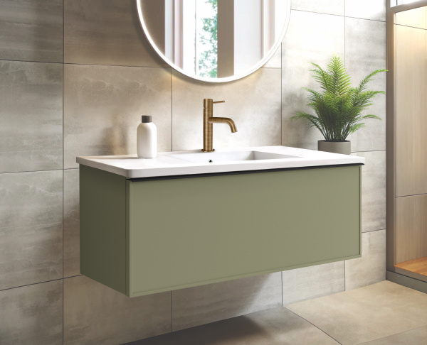 Тумба для раковины с 1 ящиком  120см Onsen Pixel 68-BP-120-F1-M57,зелёный 