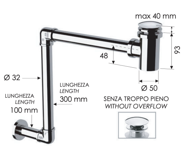Сифон с донным клапаном Remer 984