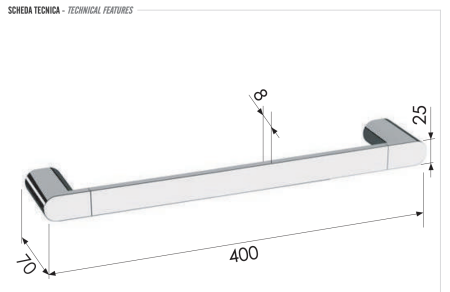 Полотенцедержатель 40 см Remer Lounge LN40СFP, черный брашированный хром