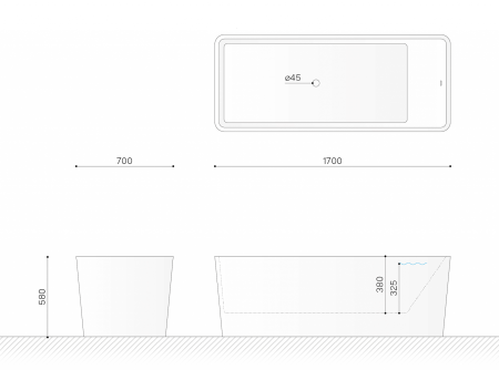 Ванна отдельностоящая 1700x700 мм Technova Arbot VATR7, белый глянец