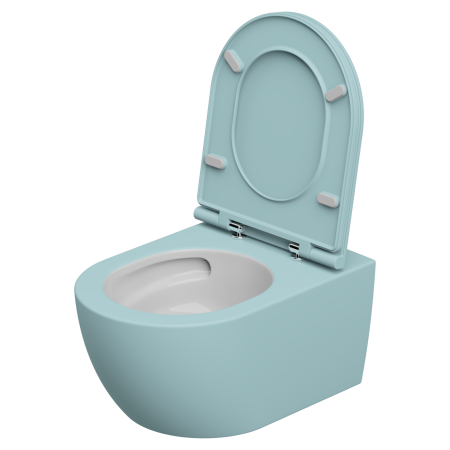 Чаша подвесного унитаза биколор со смывом Eco Clean (торнадо) GSG Ceramic Design Like LKWCSOECBI000/037, White/Ice Matt