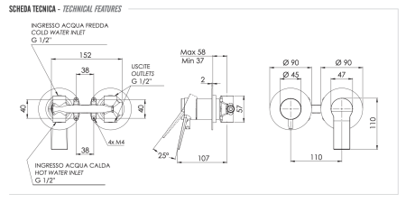 Смеситель для душа Remer Slash SL92ZP