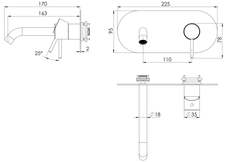 Смеситель для раковины Remer X Style X15WBCFP, черный брашированный хром