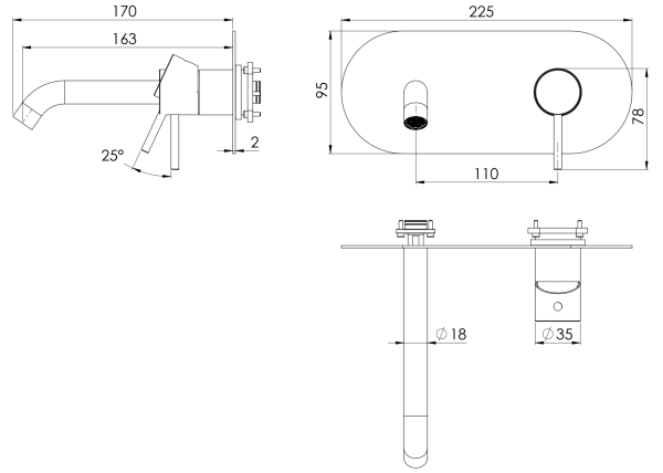 Смеситель для раковины Remer X Style X15WBBR, бронза масляная