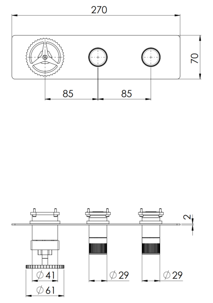 Смеситель для душа Remer Chrono CH98D2WBDO, золото глянцевое