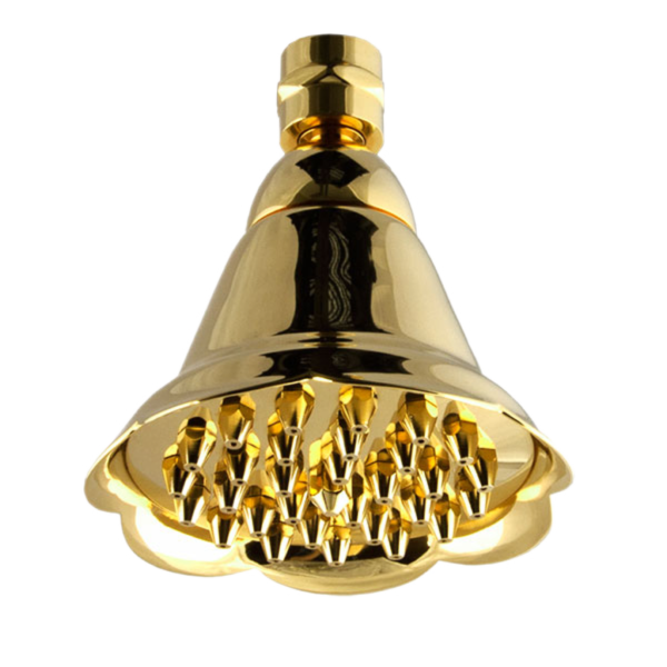 Верхний душ с шарнирным соединением 10 см Remer 359BEDOX, золото глянцевое