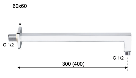 Кронштейн для верхнего душа 30 см Remer 348S30NO, черный матовый