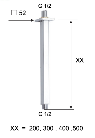 Кронштейн потолочный для верхнего душа 30 см Remer 347S30NO, черный матовый