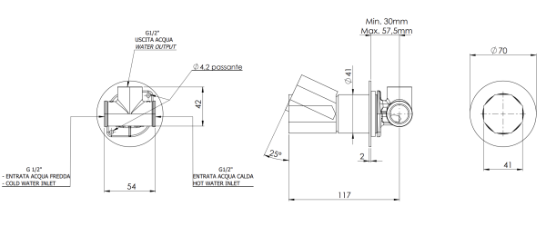 Смеситель для душа Remer Ottagono ON30L