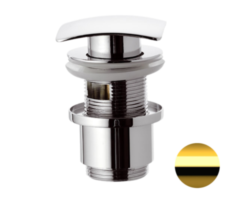 Донный клапан с переливом 1”1/4 Remer 905SCC2114DO, золото глянцевое