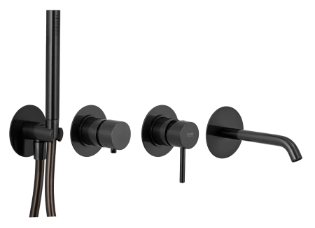 Смеситель для ванны Remer X Style X96S03ROXXCFP, черный брашированный хром