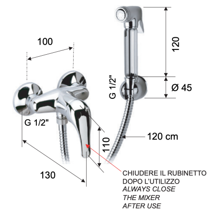 Гигиенический душ со смесителем Remer C332REZ