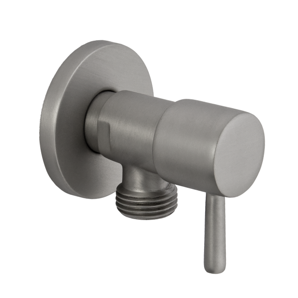 Запорный вентиль 1/2*1/2 Remer 128L1212NPO, никель матовый брашированный