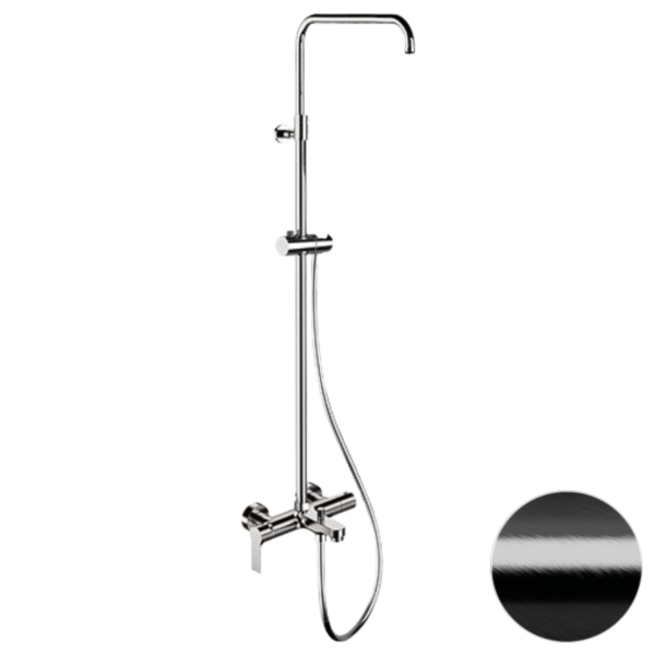 Душевая система с изливом Remer Energy EY34ASSDCFP, черный брашированный хром