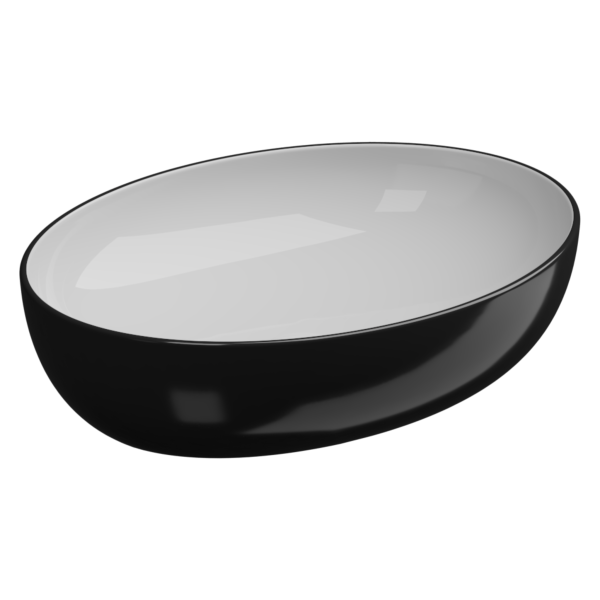 Раковина накладная биколор 55x42 см GSG Ceramic Design Easy EALAVOV55BI000/002, White/Black Shiny