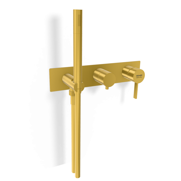 Смеситель для душа Remer Metrica MC97D3WBBG, золото брашированное