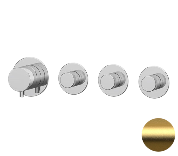 Смеситель для душа Remer X Style N98D3PBG, золото брашированное