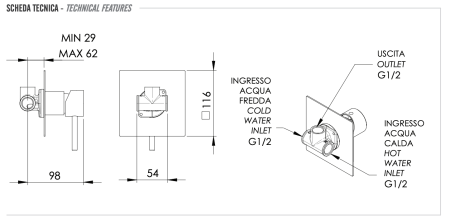 Смеситель для душа Remer X Style X30Q