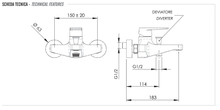 Смеситель для ванный Remer Dream D05