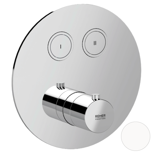 Смеситель термостатический для душа Remer X Style X99D2KBBO, белый матовый