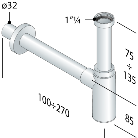Cифон 1 1/4"  OMP Tea 916.324.5.K