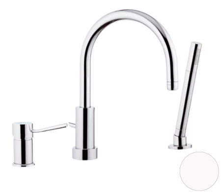 Смеситель для ванны Remer Minimal N07, белый матовый