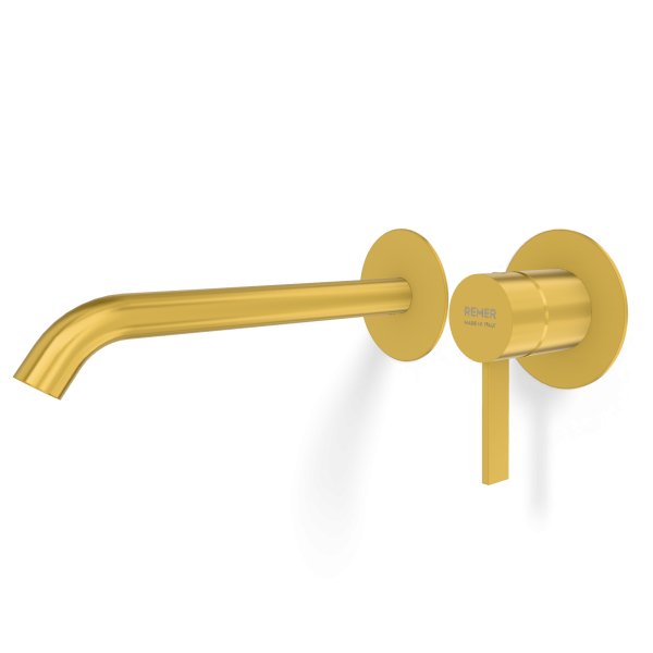 Смеситель для раковины Remer Metrica MC15PWBBG, золото брашированное