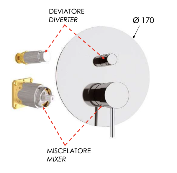 Смеситель для душа Remer X Style X09KBXV, сталь
