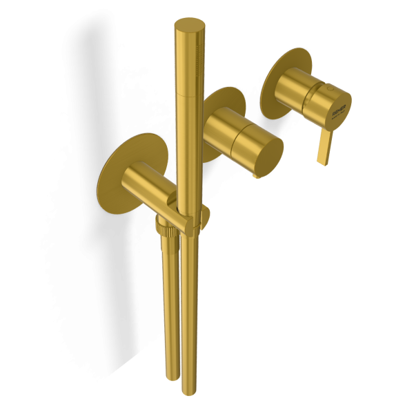 Смеситель для душа Remer Metrica MC97D3PWBBG, золото брашированное