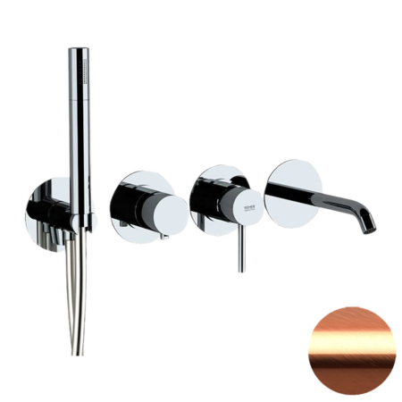 Смеситель для ванны Remer X Style X96S03ROXXRP, медь брашированная