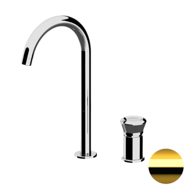 Смеситель для раковины Remer Element ET57LDO, золото глянцевое