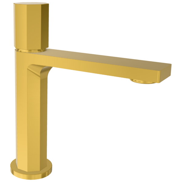 Смеситель для раковины Remer Ottagono ON12ABG, золото брашированное