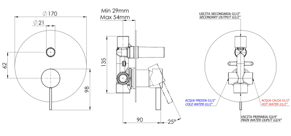 Смеситель для душа Remer Metrica MC09L