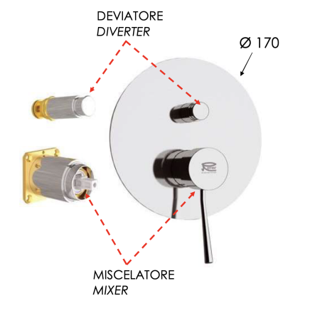 Смеситель для душа Remer Minimal N09KB