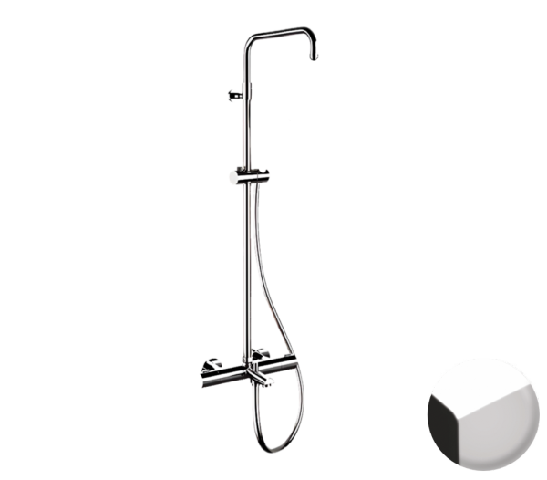 Душевая система термостатическая с изливом без верхнего и ручного душа Daniel X-Factor XF636DBASSDCR, хром