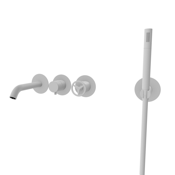 Смеситель для ванны Remer Chrono CH53D2PWBBO, белый матовый