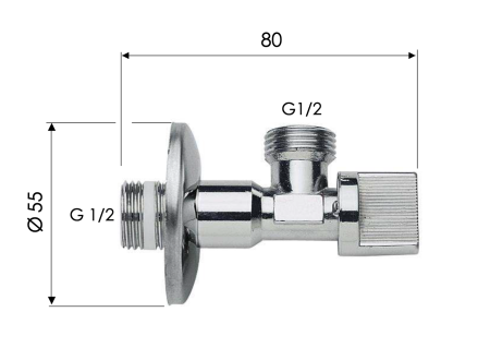 Запорный вентиль 1/2*1/2 Remer 128R1212