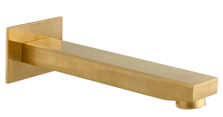 Излив настенный 18 см Remer Qubika 91QBG, золото брашированное