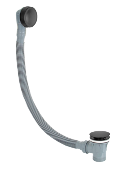 Слив-перелив click-clack для ванны Remer 96PCCNO, черный матовый