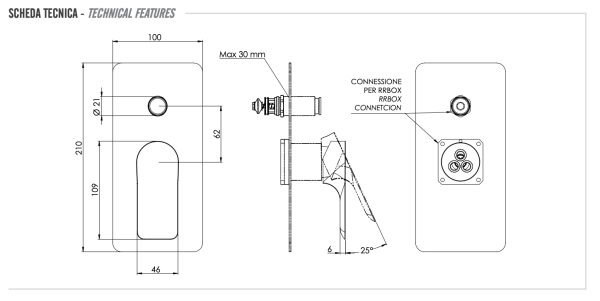 Смеситель для душа Remer Infinity I09KBDO, золото глянцевое