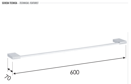 Полотенцедержатель 60 см Remer Flat FT30CR
