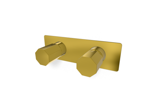 Смеситель для душа Remer Ottagono ON92ZWBGP, золото глянцевое PVD