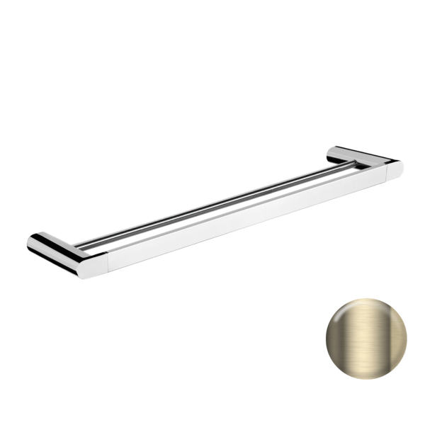 Полотенцедержатель двойной 60 см Remer Lounge LN33CH, шампань брашированная PVD