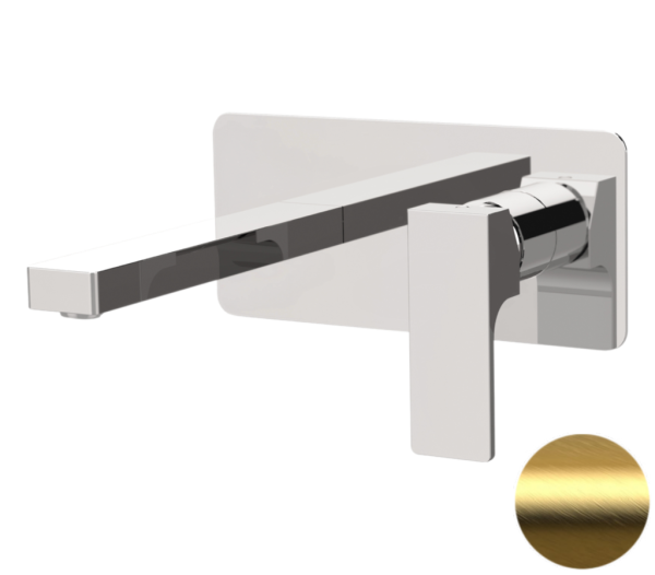 Смеситель для раковины Remer Absolute AU15BG, золото брашированное