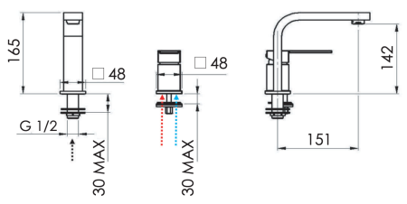 Смеситель для раковины Remer Qubika Q57